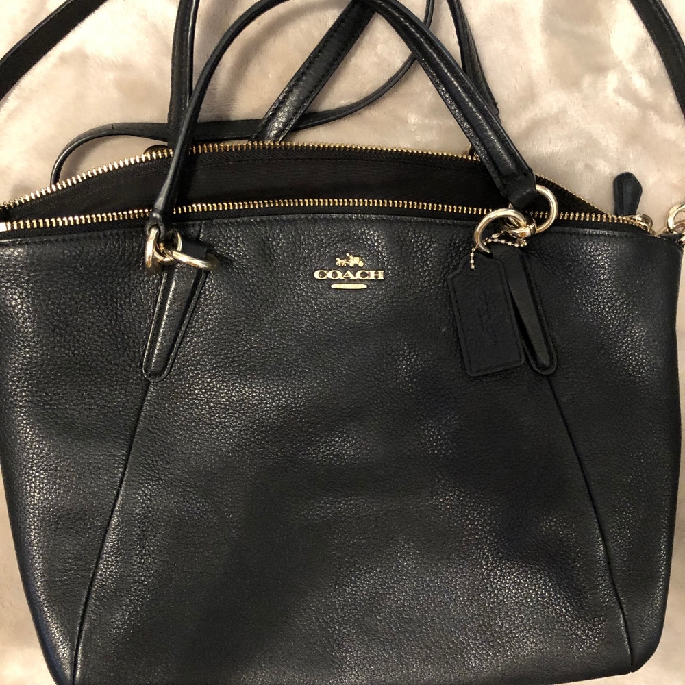 Coach Small Kelsey F36675 Black Leather Purse